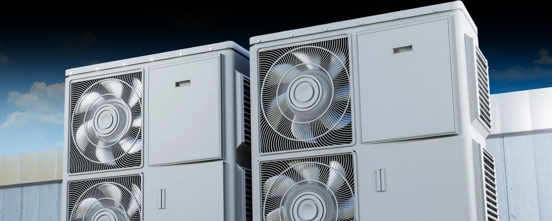 Bir binanın dışında sıralanmış VRF dış üniteleri